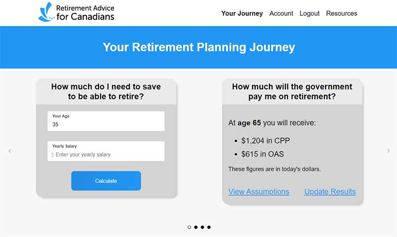 A look inside Retirement Advice for Canadians.ca